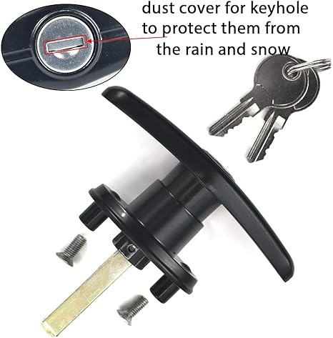 Pickup Truck Cap Topper Camper Shell Locking T-Handle -with 2 Keys for Most Brands of Truck caps, Toppers, Camper Tops Black Powder Coated Finish