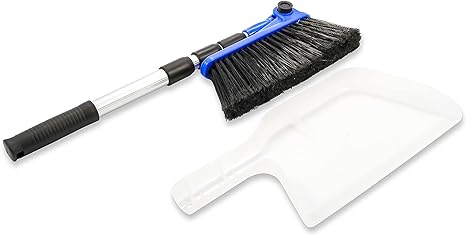 Camco Broom and Dustpan for RVs, Adjustable from 24 to 52 Inches (43623-A)