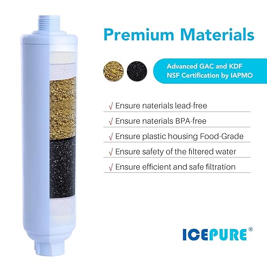 ICEPURE RV Water Filter System for Garden, RV, Pool, Camper, Marine, Boat Hose for Drinking, 2PACK